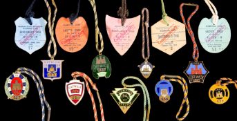 Member's badges for Gatwick Racecourse, 1921, 1924, 1925, 1926, 1927, 1932,