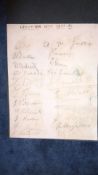 Leicester City football autographs season 1933-34, on a page removed from an album,
