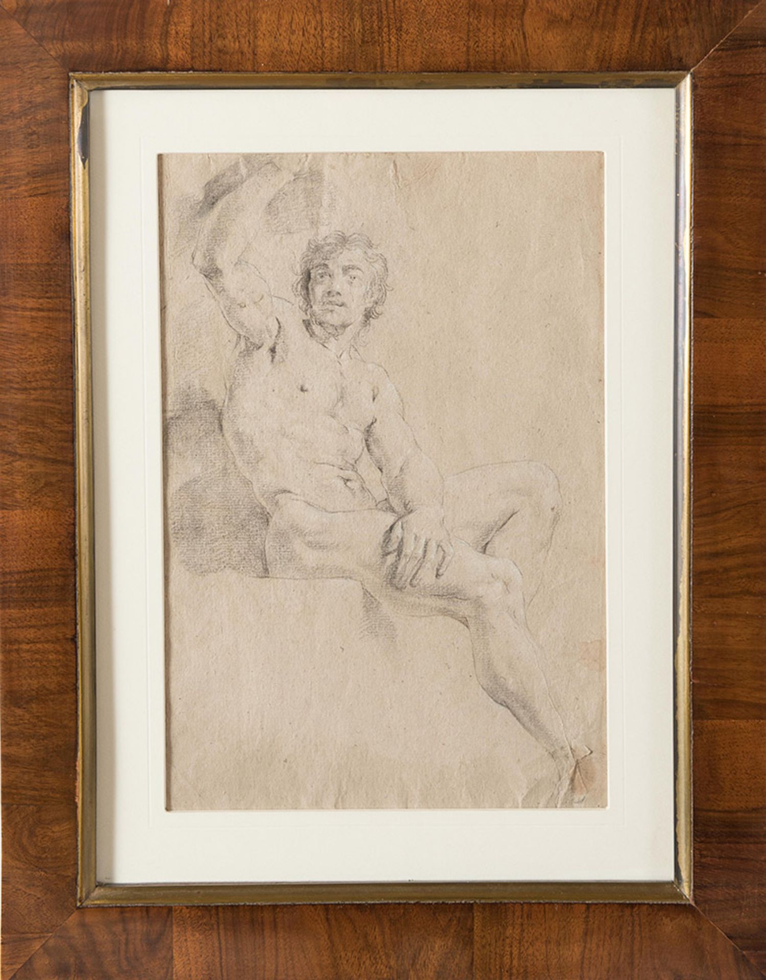 Jacopo Alessandro Calvi (Bologna 1740 – 1815), attributed to, “Nudo maschile”, drawing, H mm