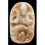 Jade sculpture depicting Bodhisattva, China, 18th – 19th Century, H cm 8