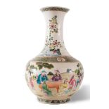 Vase decorated with florar motifs, trademark of Kangxi period, China, 18th- 19th Century, H cm 36