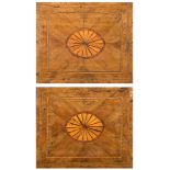 Pair of panels veneered and inlaid with walnut and threads, 18th Century