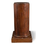 Cylinder Pedestal Cabinet veneered with walnut, with rectangular base