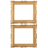 Pair of carved and giltwood frames, 'Guantiera', Napoli, 19th Century