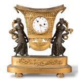 Gilt bronze and patinated clock, 19th Century