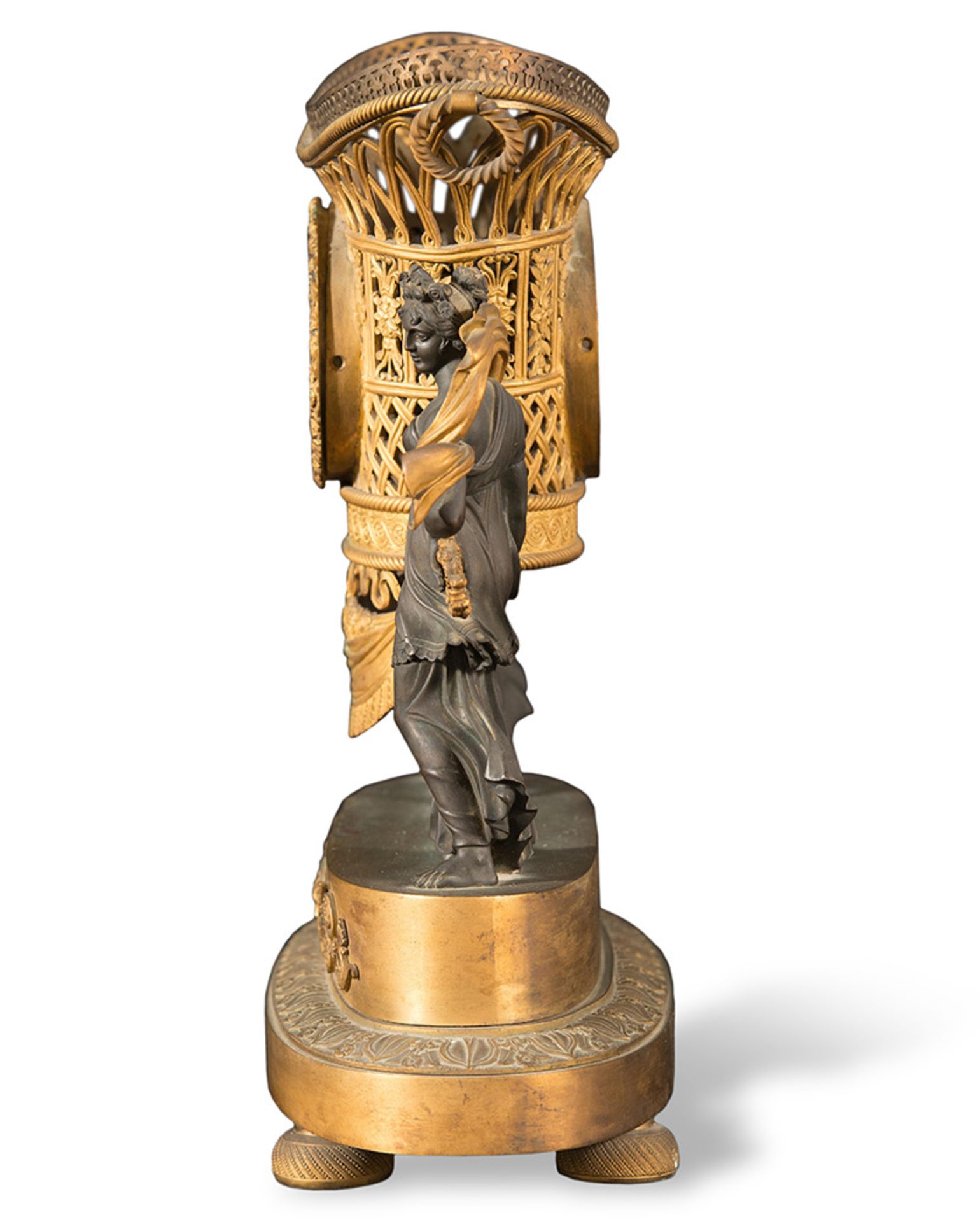 Gilt bronze and patinated clock, 19th Century - Image 2 of 2