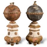Lacquered wood globes, 20th Century