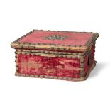 Red velvet-covered wooden box, 18th Century