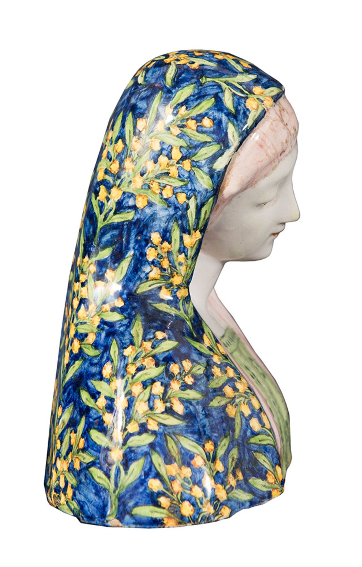 Minghetti polychromed ceramic bust, "Madonna", mark: '*Bologna (Italia)’, Minghetti Manufacture - Bild 2 aus 2