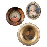 Three miniatures with portrait of the 19th Century