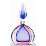 Mazzega Murano, 'Sommerso' glass bottle.