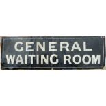 Hull & Barnsley Railway enamel door plate “GENERAL WAITING ROOM”, white text on black ground with