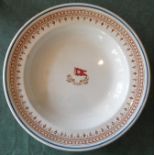 White Star Line china soup bowl, made by Keeling & Co. Ltd (Losol Ware). Decorated in brown with a