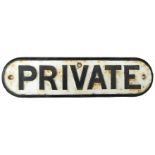 London & North Eastern Railway Doorplate “PRIVATE”. These doorplates are of GNR origin, used