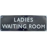 London & North Eastern Railway enamel Doorplate – flangeless “LADIES WAITING ROOM”, white Gill