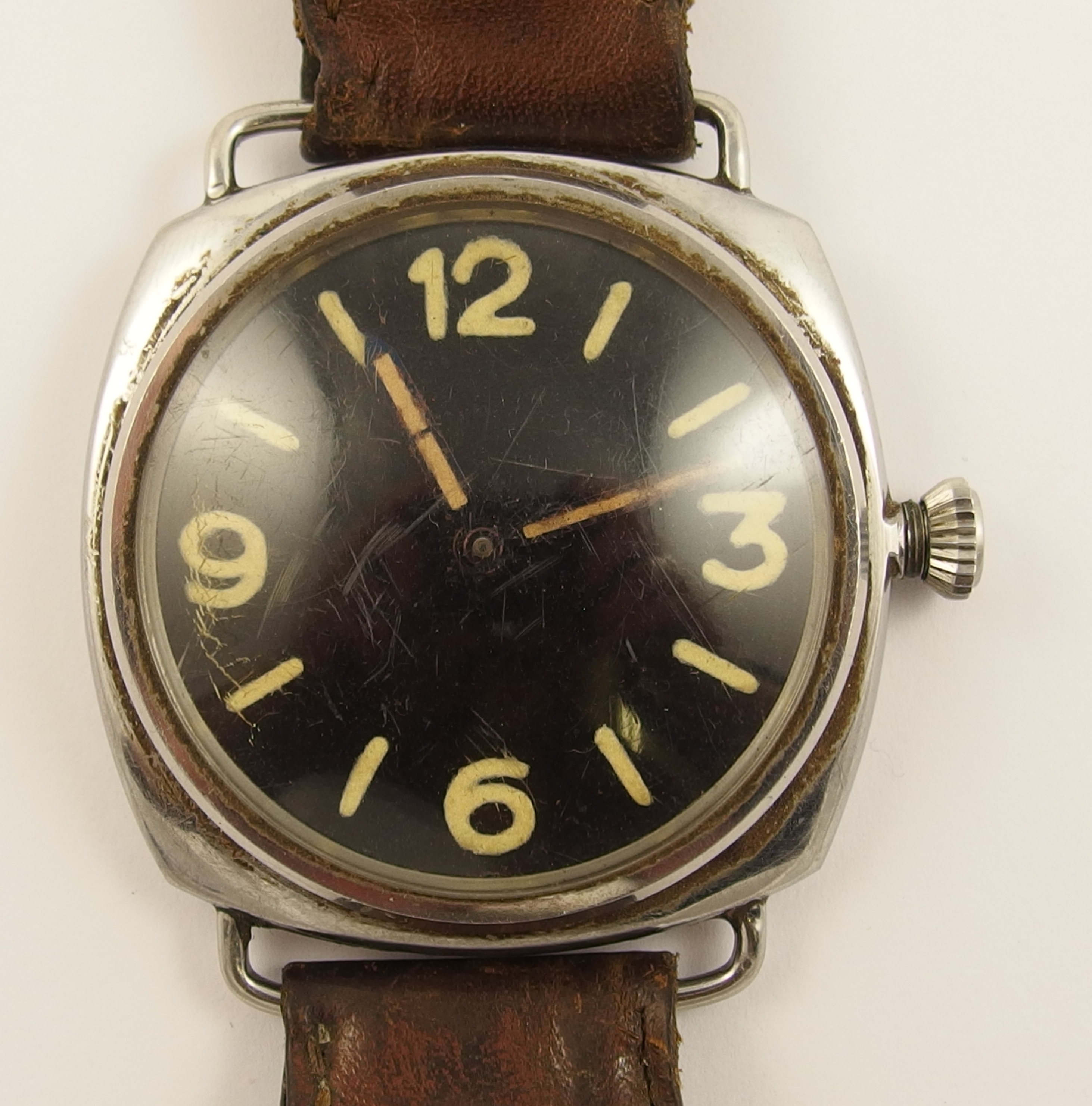 A Panerai Type D Model 3646 Military Wristwatch with Rolex 17 Rubis movement with domed perspex - Image 2 of 6