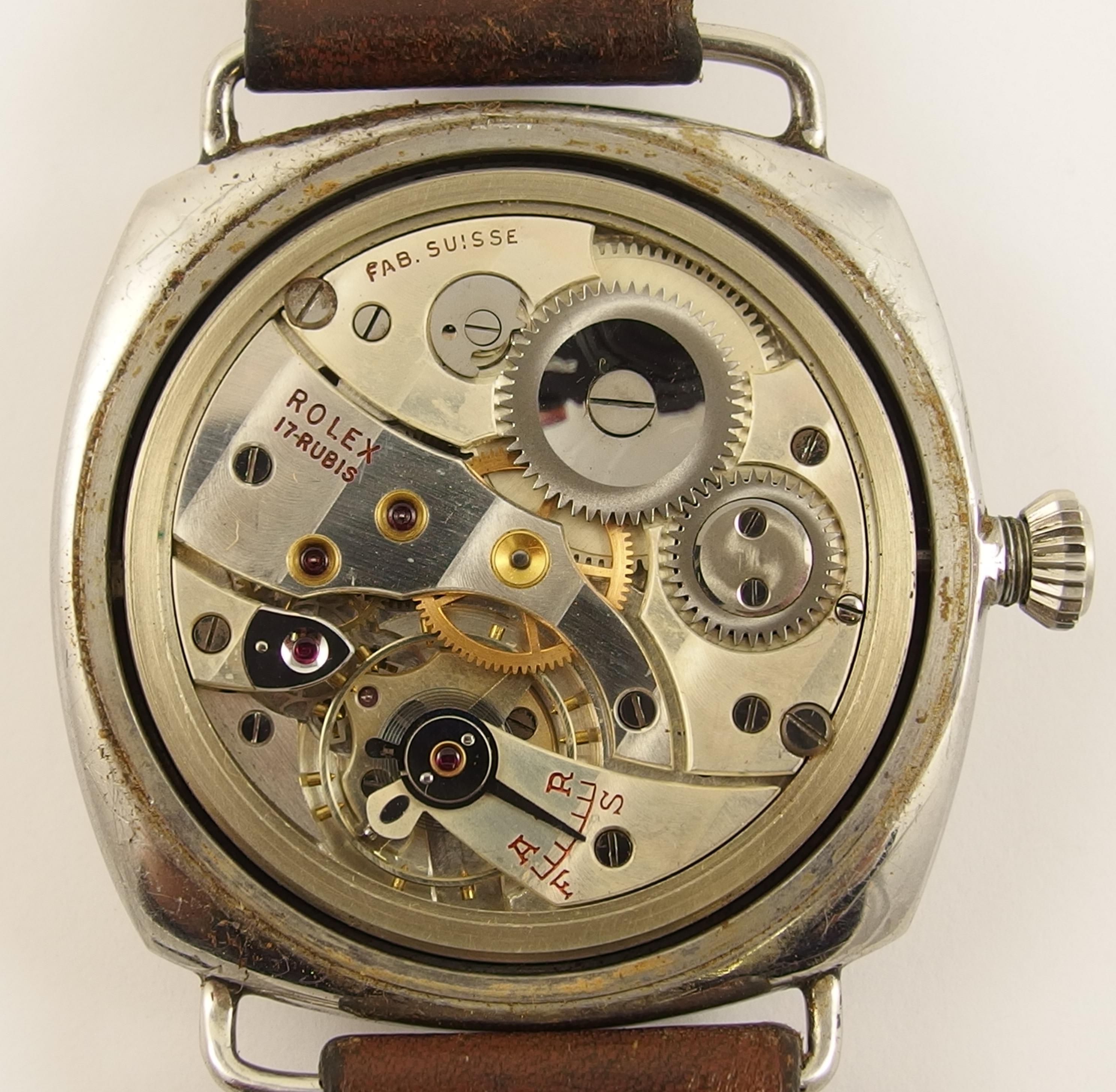 A Panerai Type D Model 3646 Military Wristwatch with Rolex 17 Rubis movement with domed perspex - Image 4 of 6