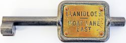 GWR Steel and Brass Single Line Key Token LLANIDLOES - MOAT LANE EAST. Ex Mid Wales Line which ran