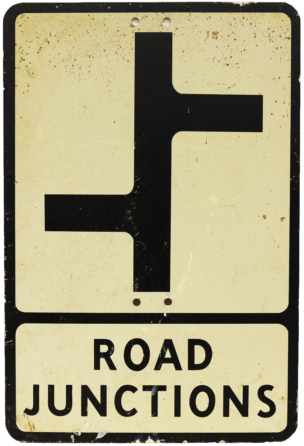 Motoring Road sign ROAD JUNCTIONS. Screen printed reflective. Measuring 21in x 14in. A rare sign. In