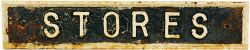GWR pre-grouping c/I Doorplate STORES. Raised border 17.25 x 3.5 inches in original condition