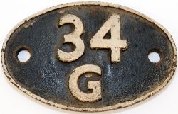 Shedplate 34G Finsbury Park until May 1973. Ex loco, purchased from the Roundhouse, Harrow-on-the-