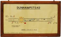 BR Western Region hand-coloured Signalbox Diagram DUNHAMPSTEAD, framed and glazed measuring 29.5in x