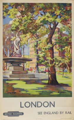 Poster British Railways 'London - Hyde Park' by E. Harris circa 1952 published by the Railway