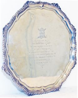Solid sterling silver Presentation Tray to 'John Henry Hortin Esq. by a few grateful inhabitants
