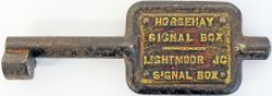 GWR steel and brass Single Line Key Token HORSEHAY SIGNAL BOX - LIGHTMOOR JC SIGNAL BOX plated
