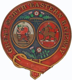 GNER cast brass crest ex 42128. In original condition complete with original letter of authorisation