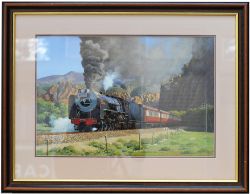Original painting in acrylic by Norman Elford, depicting South African Railways Class 25NC number