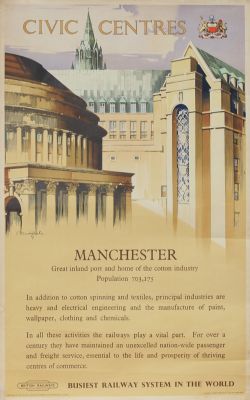 Poster, a pair of double royal 25in x 40in Civic Centres Manchester and Civic Centres' Liverpool