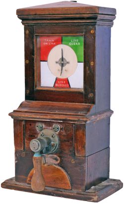 Midland Railway mahogany cased Pegging Block Instrument with enamel dial. In original condition.