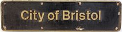 Nameplate 'City of Bristol', cast aluminium. Ex HST Power Car number 43126 named at Bristol Temple