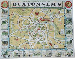 Poster LMS 'The Beautiful & Romantic Holiday Spa Buxton - By LMS' by J.P. Sayer 1932, quad royal