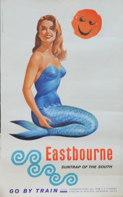 Poster BR(S) 'Eastbourne' by Kenneth Bromfield/Eric Pulford circa 1961 double royal 25in x 40in.