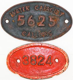 LNER C/I 9 x 5 Tender Plate 3824, believed to be a cab numberplate from an O4 2-8-0. Together with a