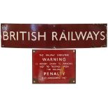 BR(M) enamel British Railways poster board heading 25in x 6in