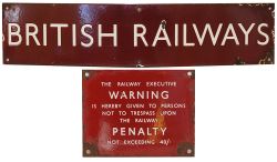 BR(M) enamel British Railways poster board heading 25in x 6in