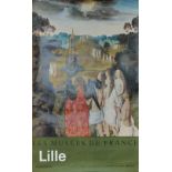Posters, qty 5 French double royal 25in x 40in to include: Les Museus de France Lille; Chateaux de