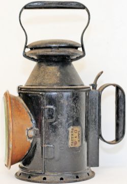 L&NWR 3 aspect small inspectors Handlamp complete with original LNWR stamped reservoir
