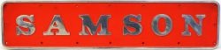 Nameplate SAMSON, supplied to GWR but never fitted. Sold on behalf of Great Western Railways in