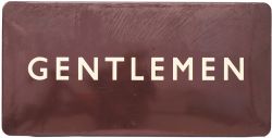 BR(W) enamel Station Platform Sign 'GENTLEMEN' F/F measuring 36in x 18in. In excellent condition.