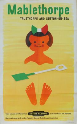 Poster - 'Mablethorpe - Trusthorpe and Sutton On Sea' by Tom Eckersley (1959) double royal 25in x