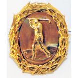 LNER Golf Club 9ct gold pin-back Bisset & Stewart 1934 Golf Medal to A.A. Crumb.