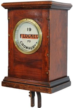 Sykes Lock & Block mahogany cased Instrument ex Battle Signal Box. Dial is painted '19 TO