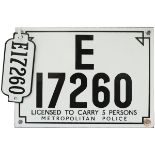 Taxi sign & Numberplate