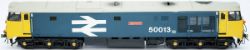 O gauge model diesel locomotive class 50 50013 AGINCOURT in BR large logo blue. Built from a RJH kit