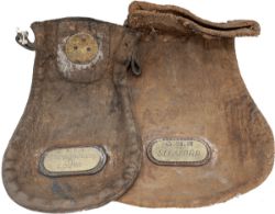 LNER and GNR brass plated cash bags x2: LNER LUDBOROUGH TO LOUTH and GNR SLEAFORD.