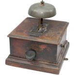Midland railway mahogany cased block bell with large front tapper, stamped in the case MRCO 1882 and